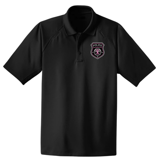 CornerStone Snag-Proof Tactical Polo with Embroidered Pink Patch